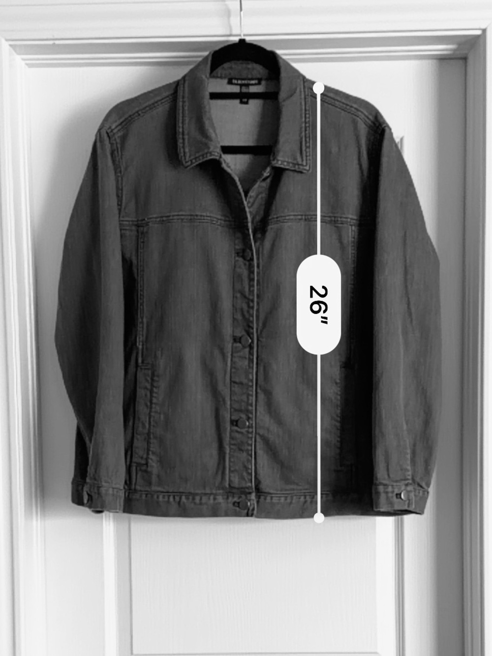 Eileen Fisher Missy Organic Cotton Stretch Classic Collar Jacket Grey Size M - Picture 7 of 12